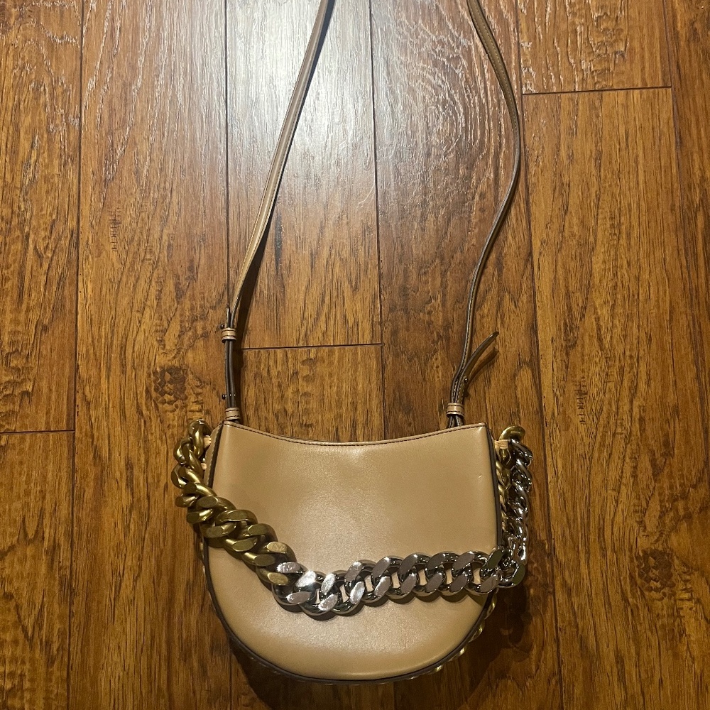 Stella McCartney Vegan Medium Frayme Crossbody Bag Clay